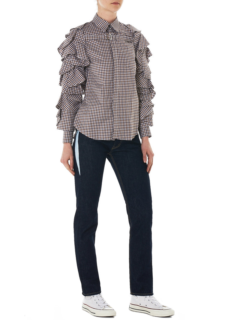 Ribbed Panel Denim Pants (RB-PT-U01-INDIGO)