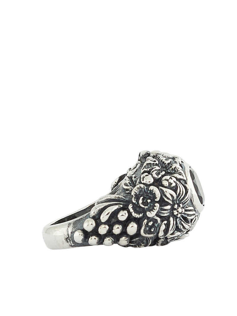 Gem & Foliage Solitary Ring (RN092-AGN-ONYX)