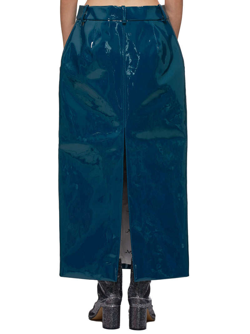 Glossy Maxi Skirt (RR042-PETROL)