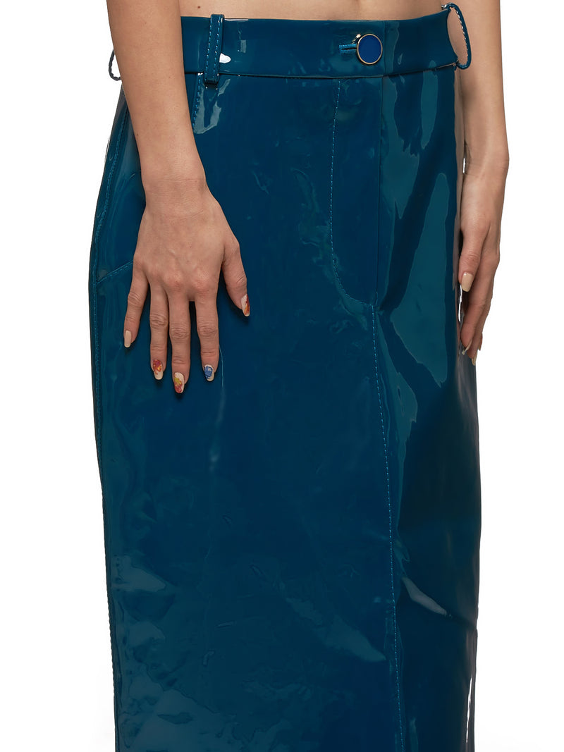 Glossy Maxi Skirt (RR042-PETROL)