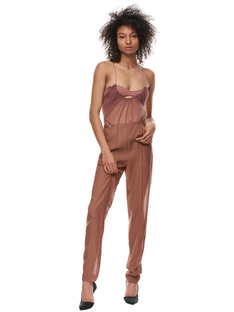 Gathered Bodysuit (CC072B-MOCHA)