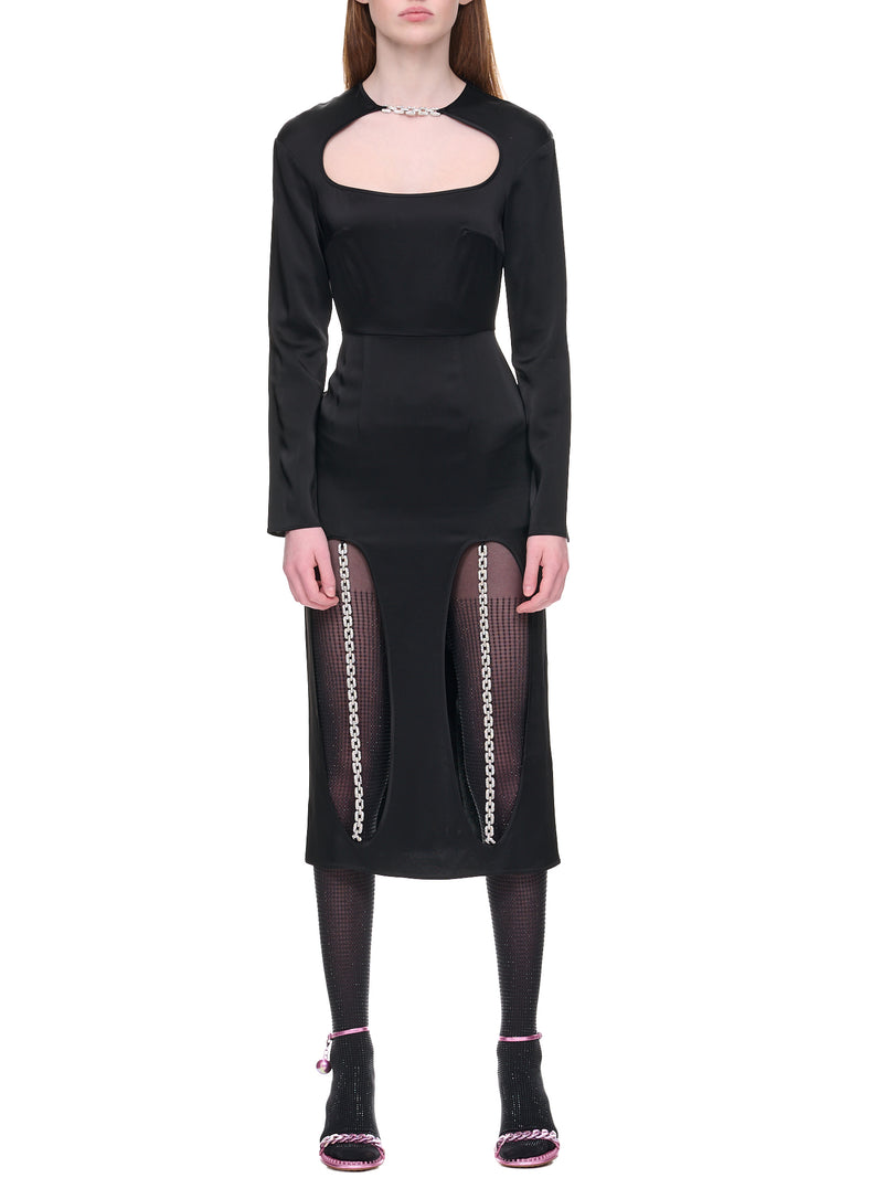 Suspense Cut-Out Chain Dress (RS23-DR3984-BLACK)