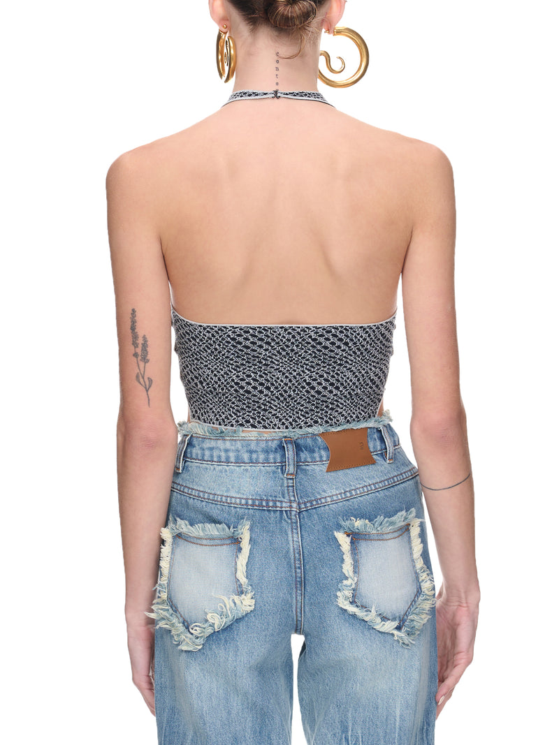 Jacquard Halter Top (RSS23KN15O-ONYX-FROST)