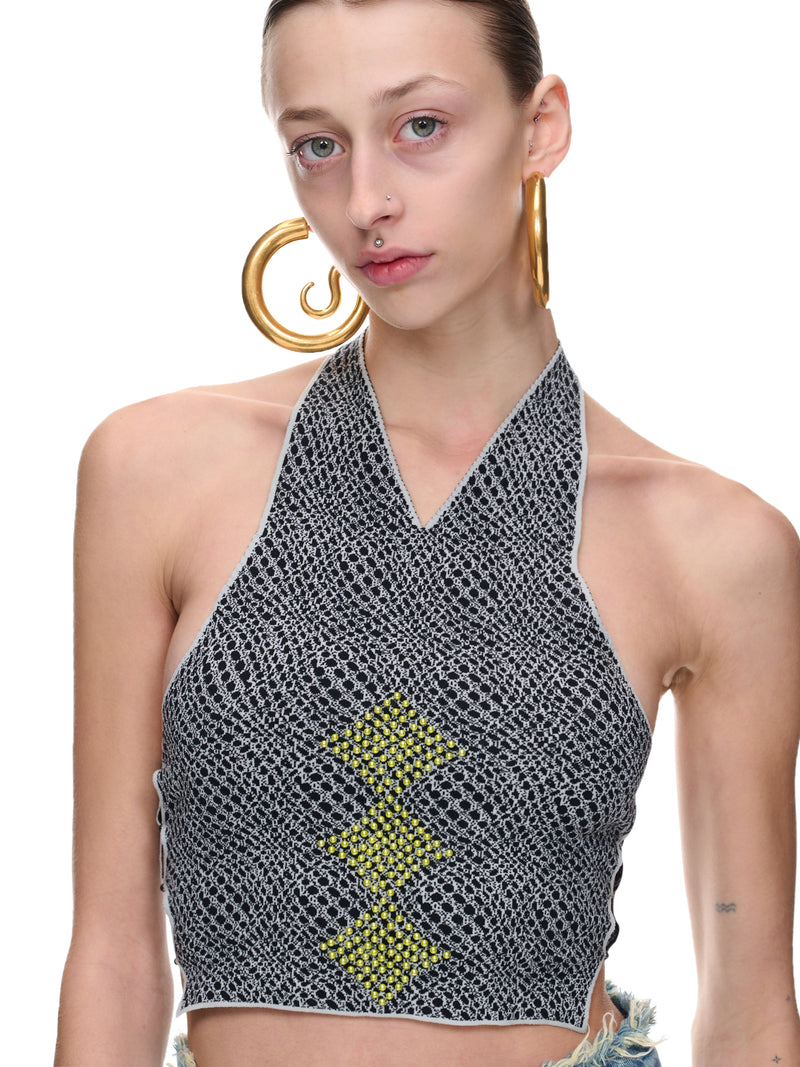 Jacquard Halter Top (RSS23KN15O-ONYX-FROST)