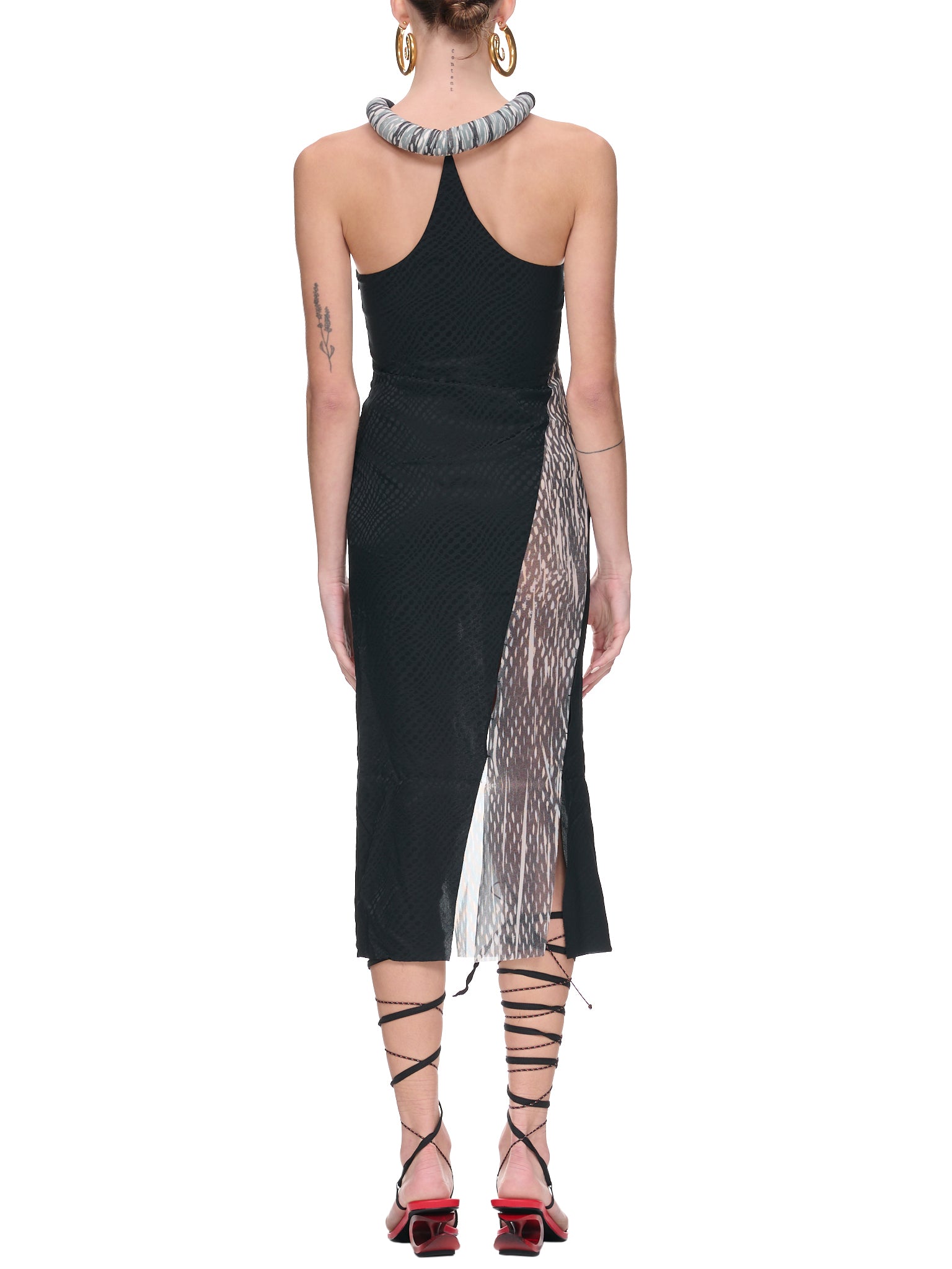 Silk Mesh Dress (RSS23WV09O-ONYX)