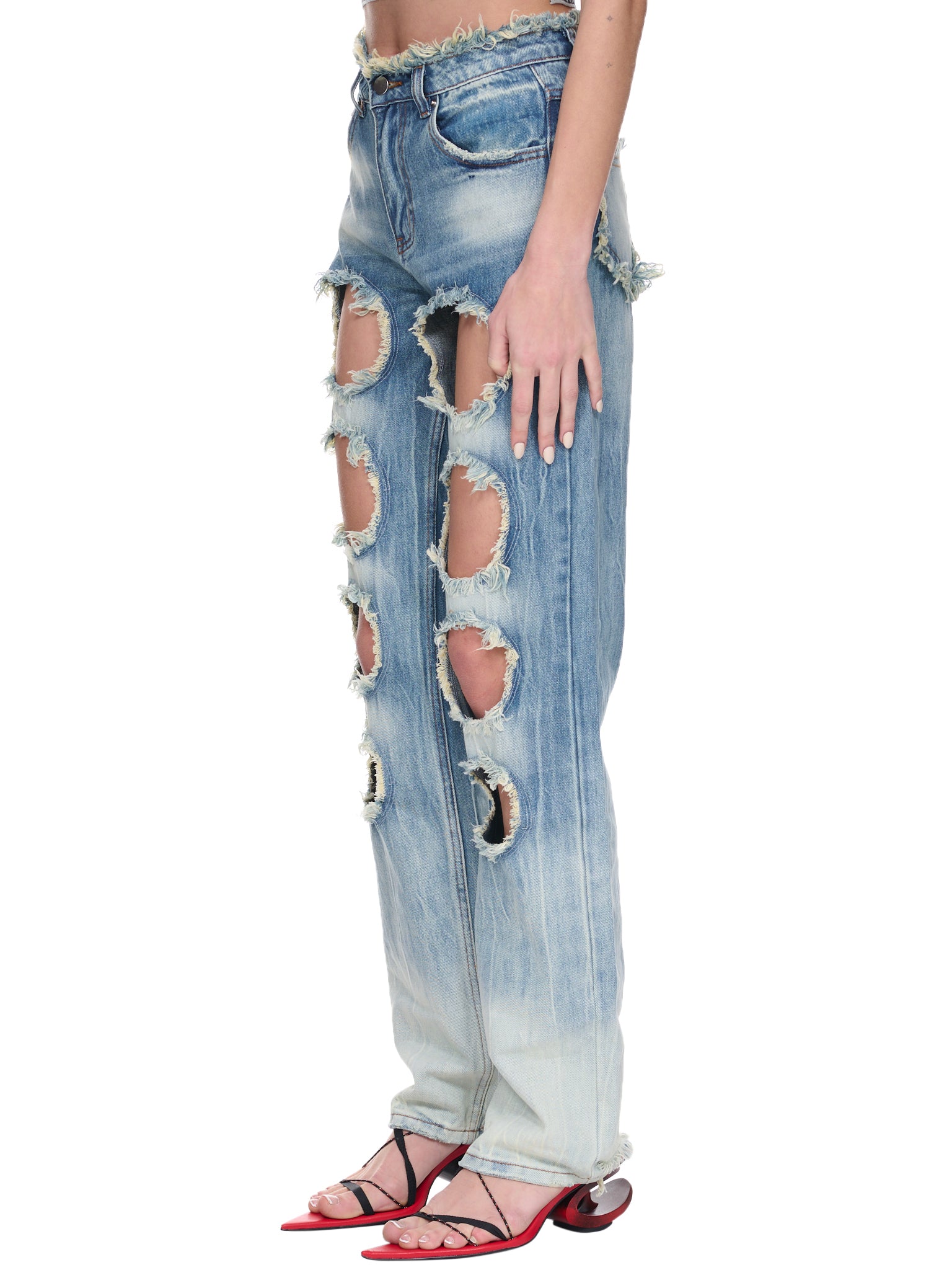 Cut-Out Jeans (RSS23WV10B-BLUE-DENIM)