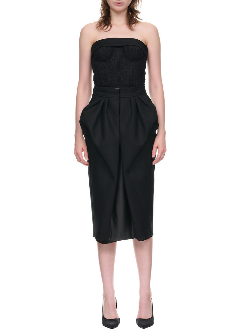 Herringbone Woven Dress (S51CU0323-S53221-BLACK)