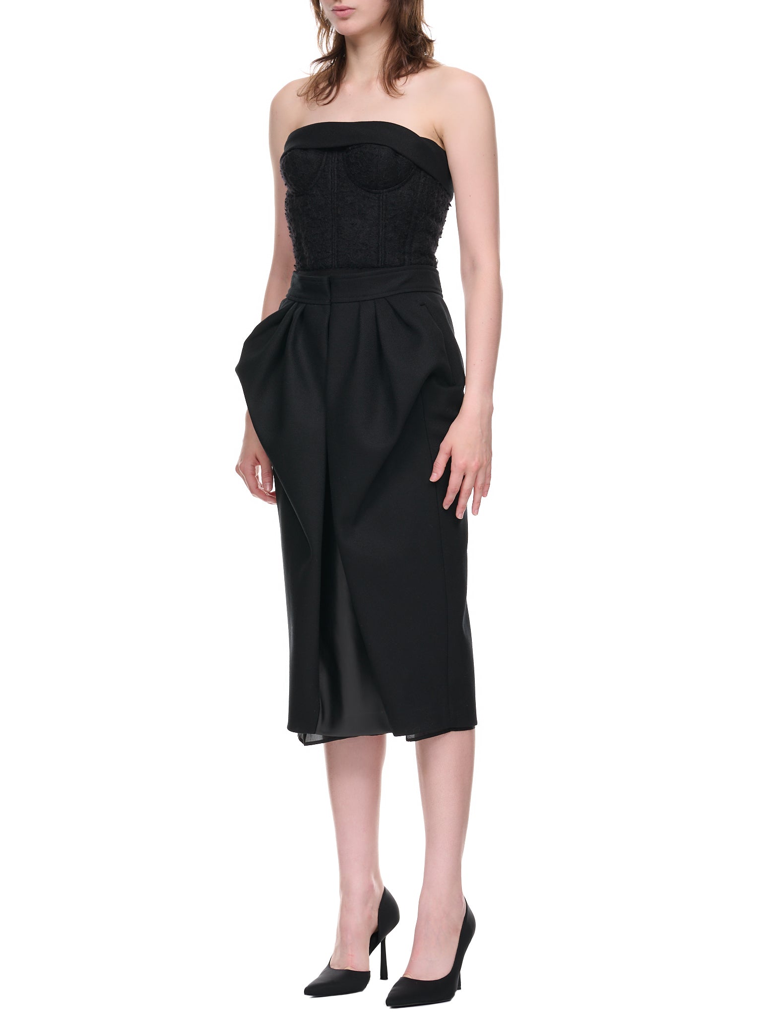 Herringbone Woven Dress (S51CU0323-S53221-BLACK)