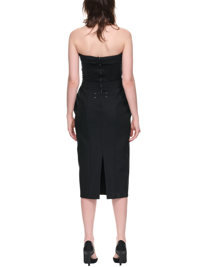 Herringbone Woven Dress (S51CU0323-S53221-BLACK)