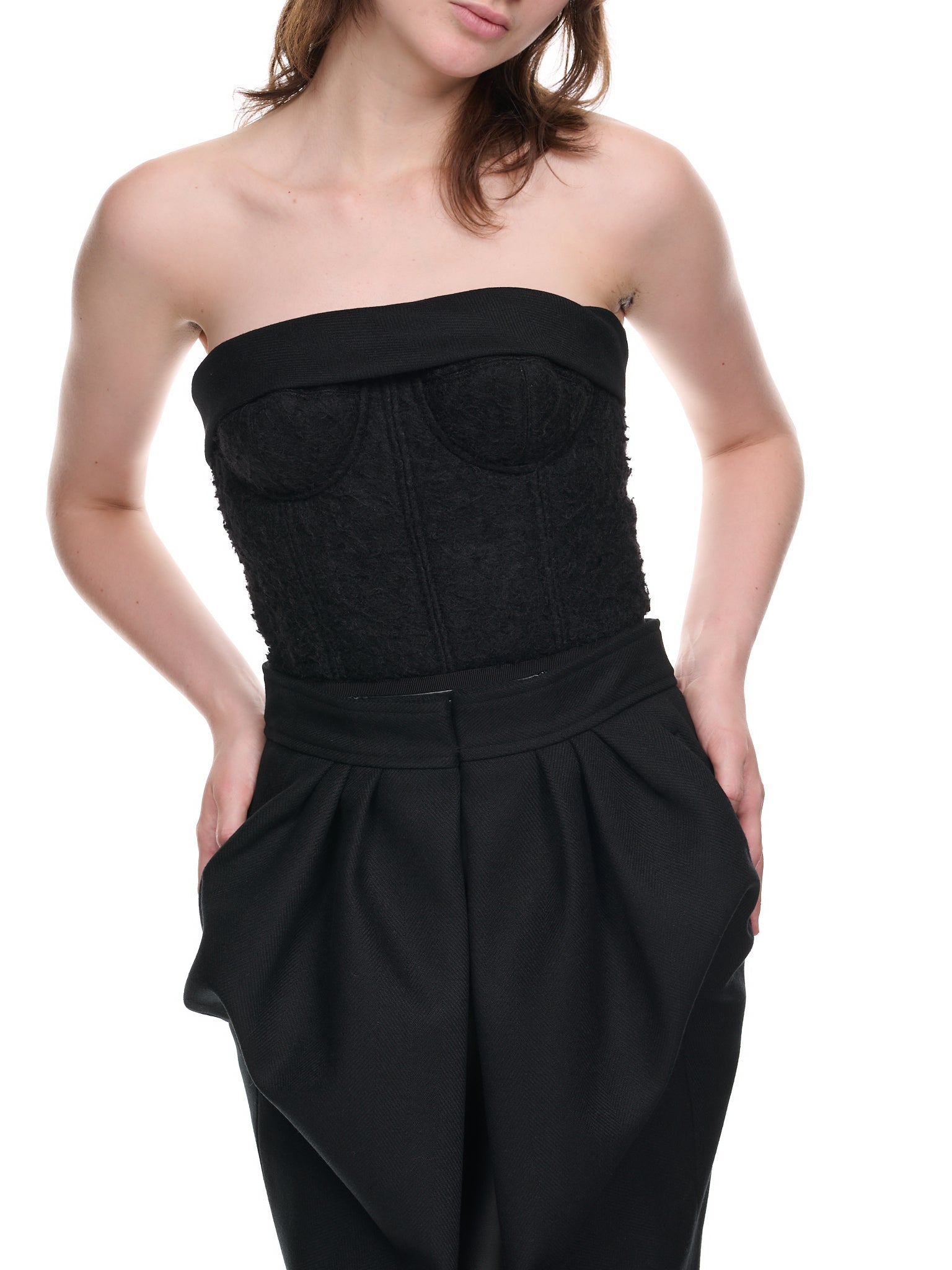 Herringbone Woven Dress (S51CU0323-S53221-BLACK)