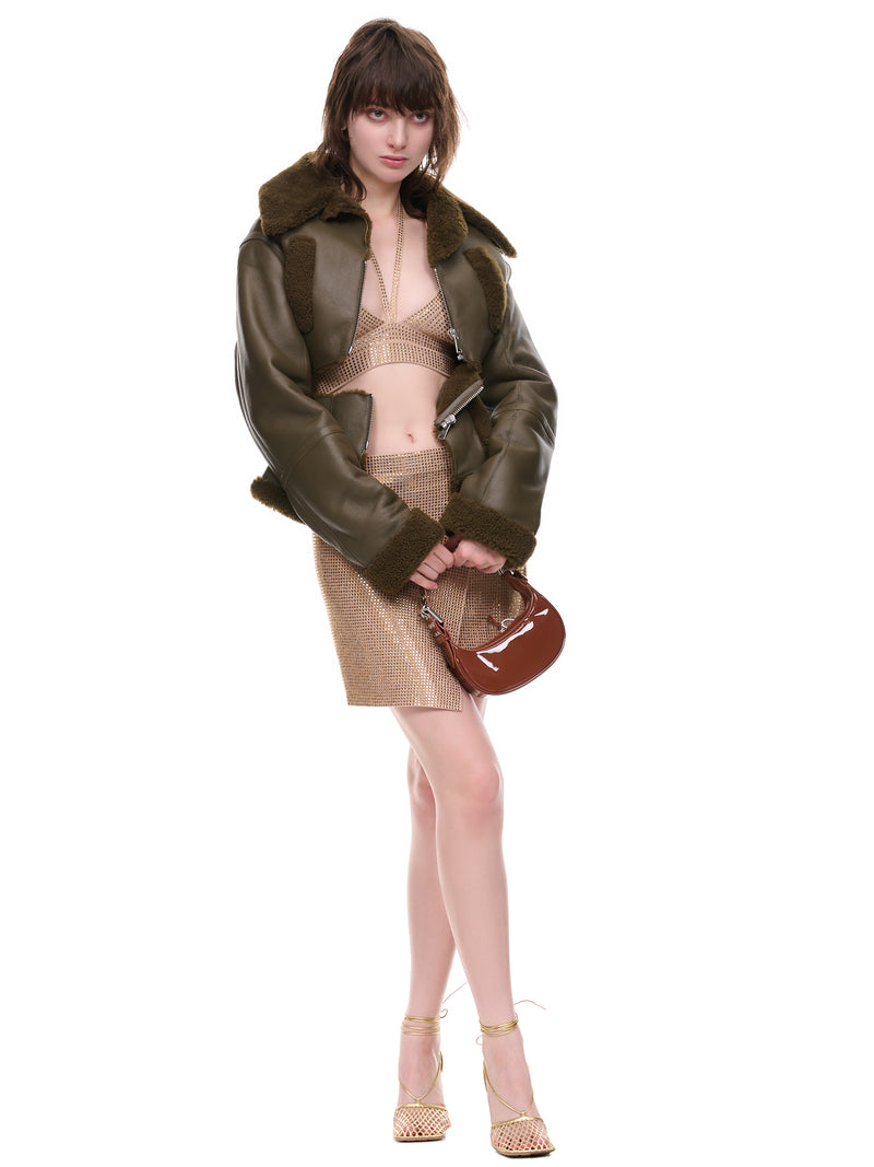 Strass Mini Skirt (SK05772475-NUDE)