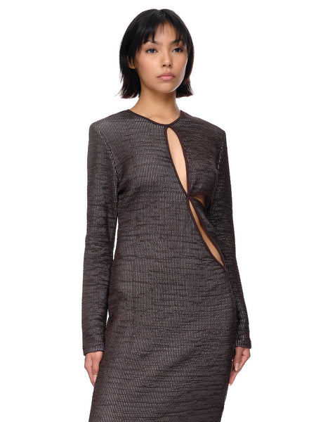 christopher esber crochet twisted fringe dress Christopher Esber Crochet Fringe Black Dress