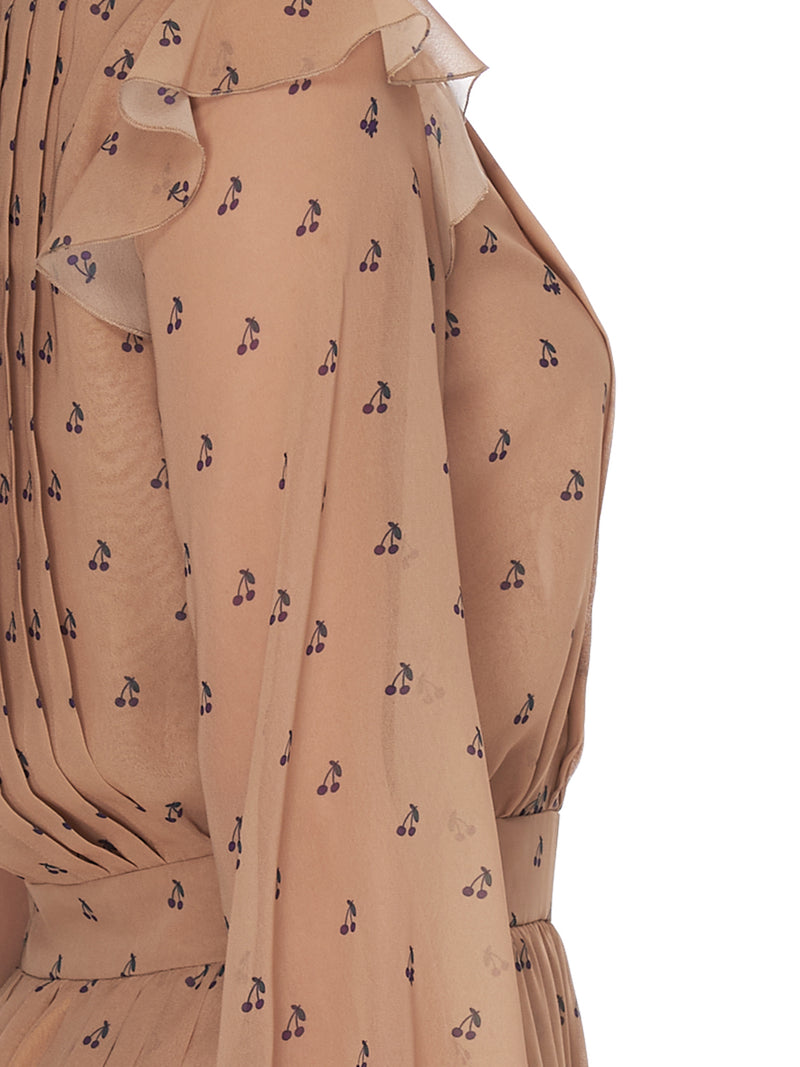 Pleated Cherry Dress (SU1A1702-BEIGE-BASE)