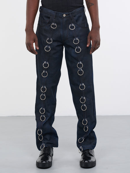 パンツ XTONZ XP184 Triple Incision Denim Pants BLUE xp184 Indigo Blue Denim X-Strap Pant – ShirtsNThingsAZ