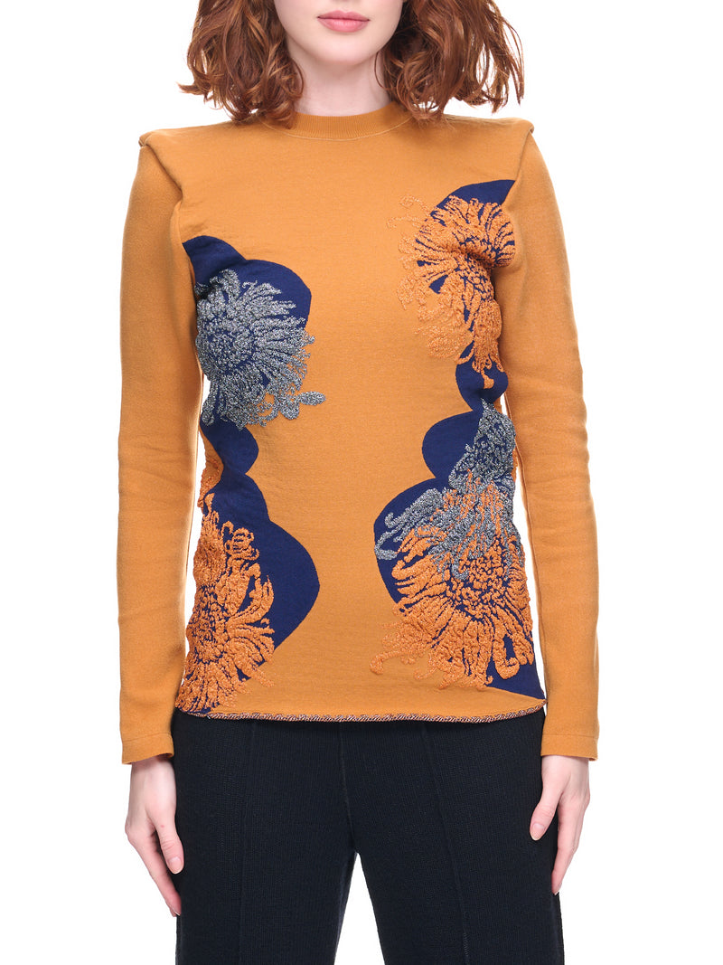 Lame Jacquard Knit Top (TA22-XN001-E-MUSTARD)