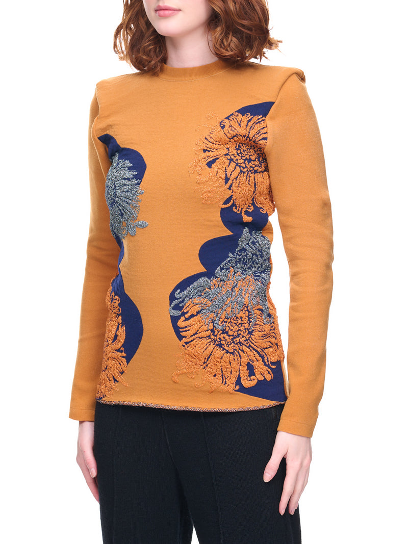 Lame Jacquard Knit Top (TA22-XN001-E-MUSTARD)