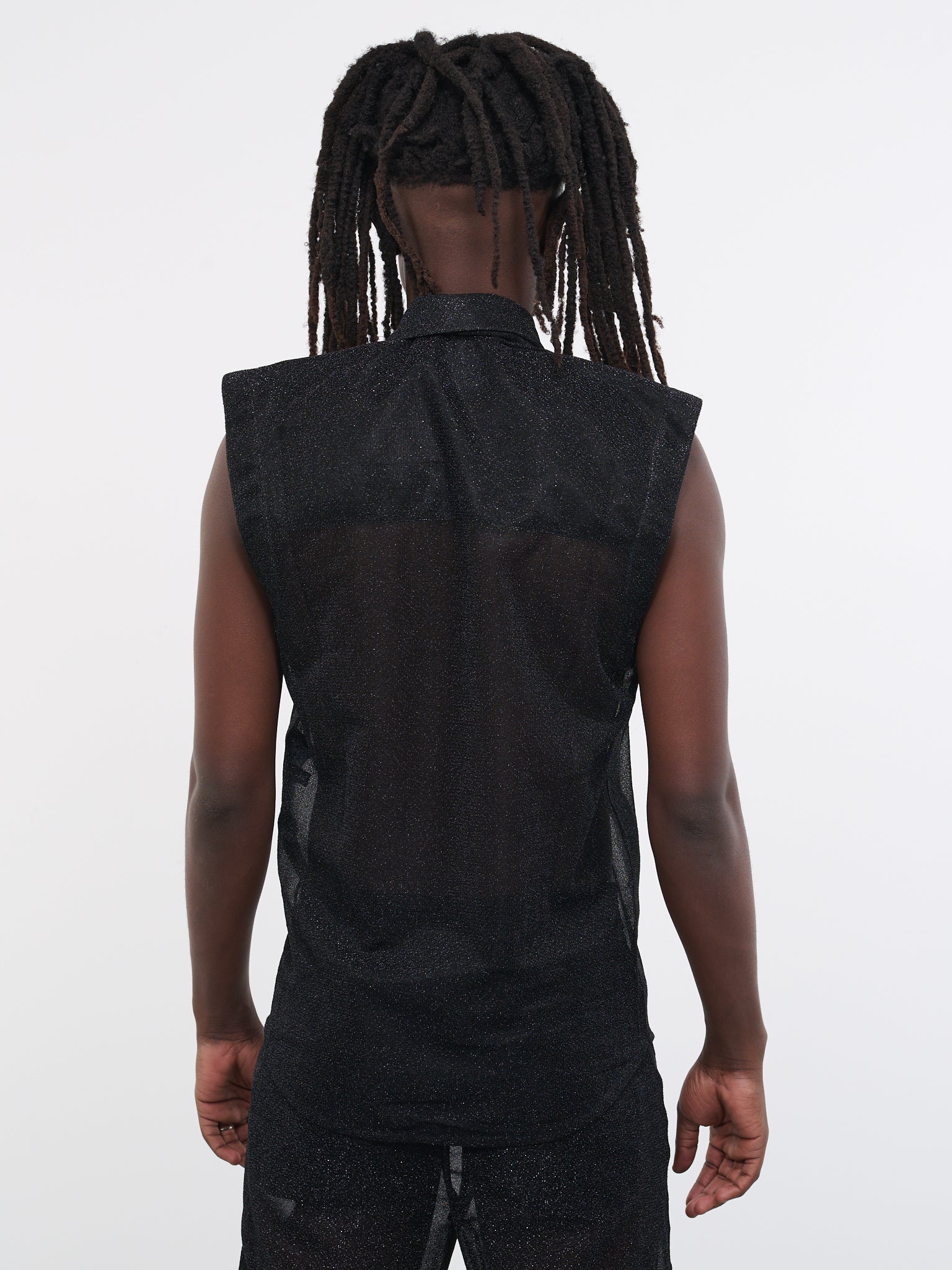 Sparkle Silk Velour Vest (TJMSS23S09-BLACK)