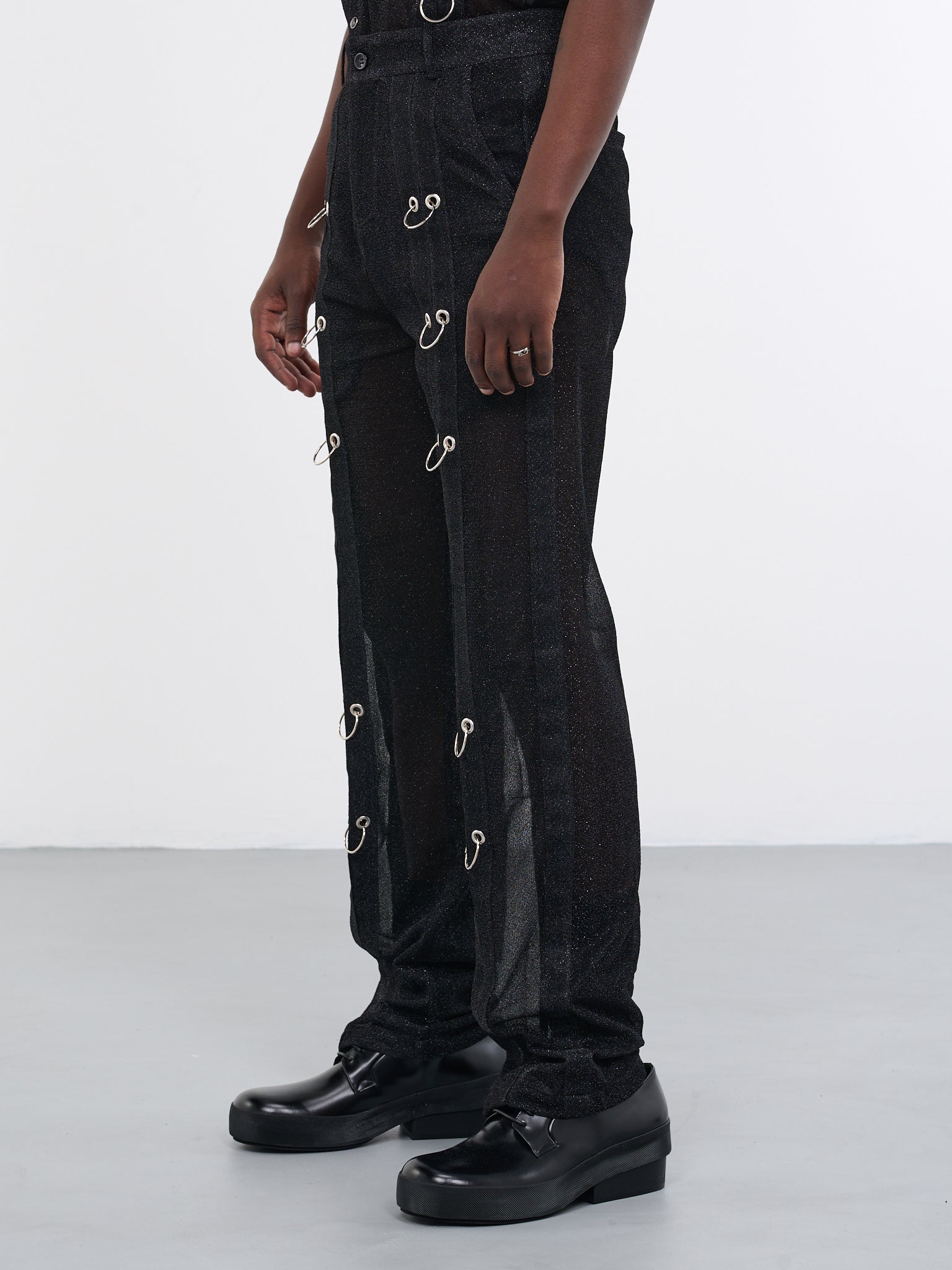 Sparkly Silk Velour Trousers (TMJSS23T01-BLACK)