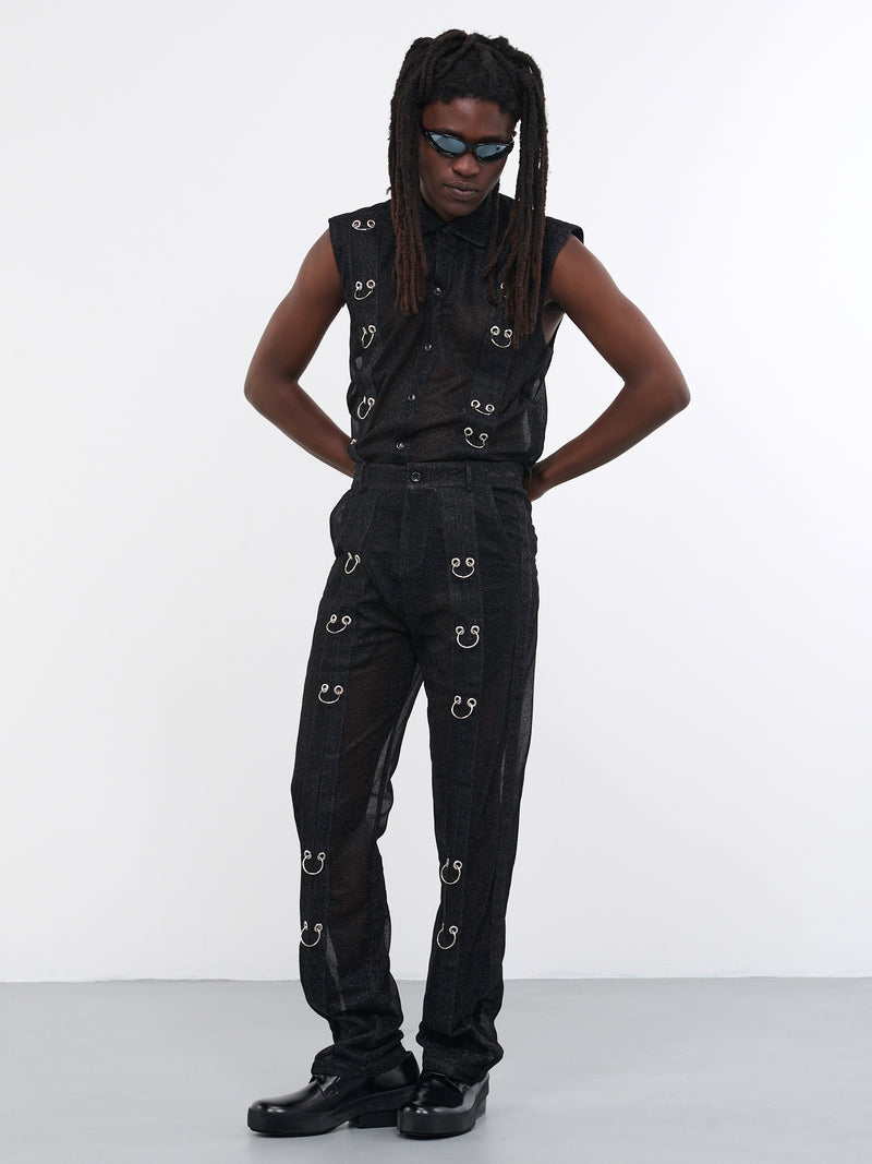 Sparkle Silk Velour Vest (TJMSS23S09-BLACK)