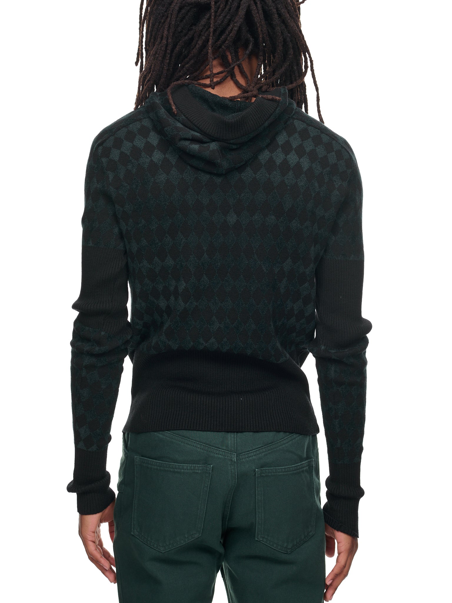 Harlequin Knit Hoodie (UA22KN01-WO06-BLACK-FOREST-GRE)