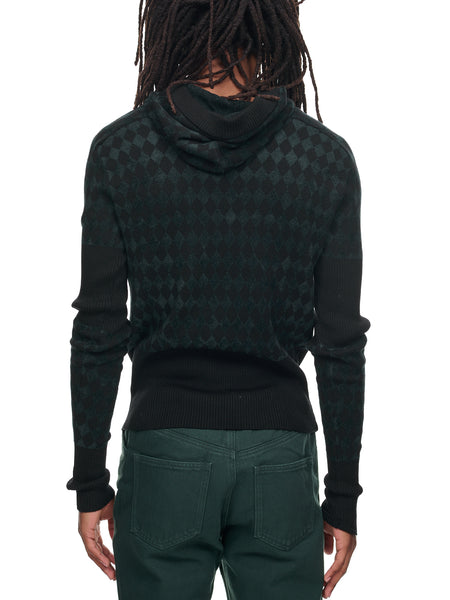 Harlequin Knit Hoodie (UA22KN01-WO06-BLACK-FOREST-GRE)