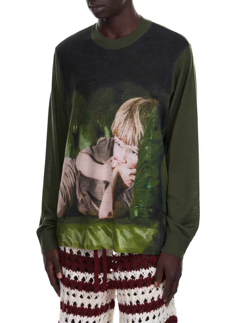 Undercover Crewneck Jacquard Graphic Sweater | H. Lorenzo - side
