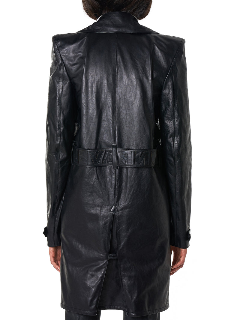 Unravel Leather Coat - Hlorenzo Back