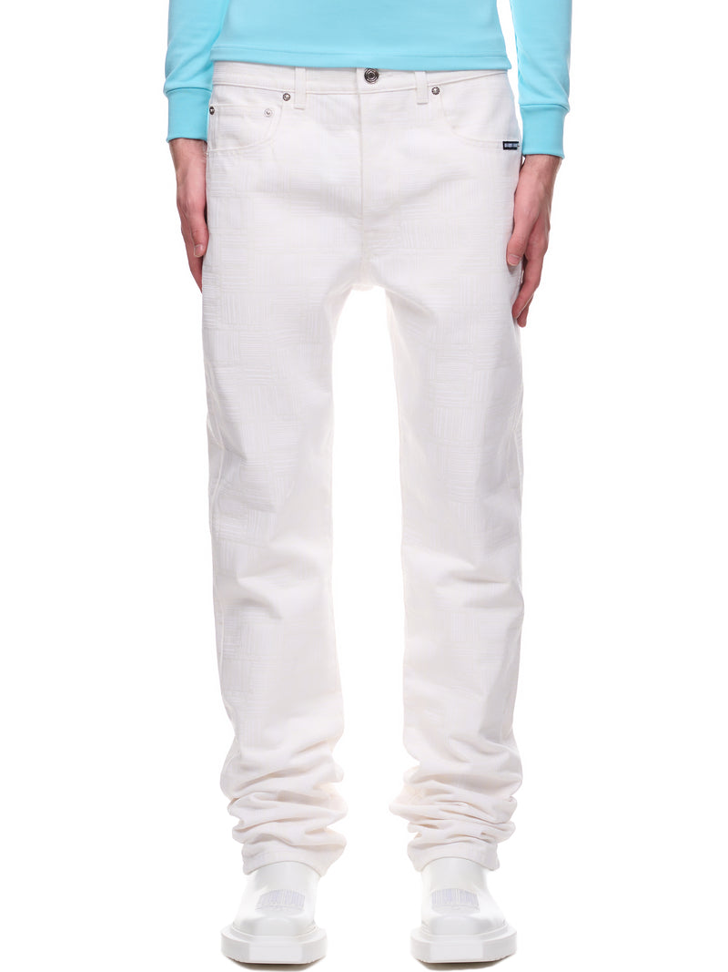 Barcode Monogram Jeans (VL14PA300W-WHITE)