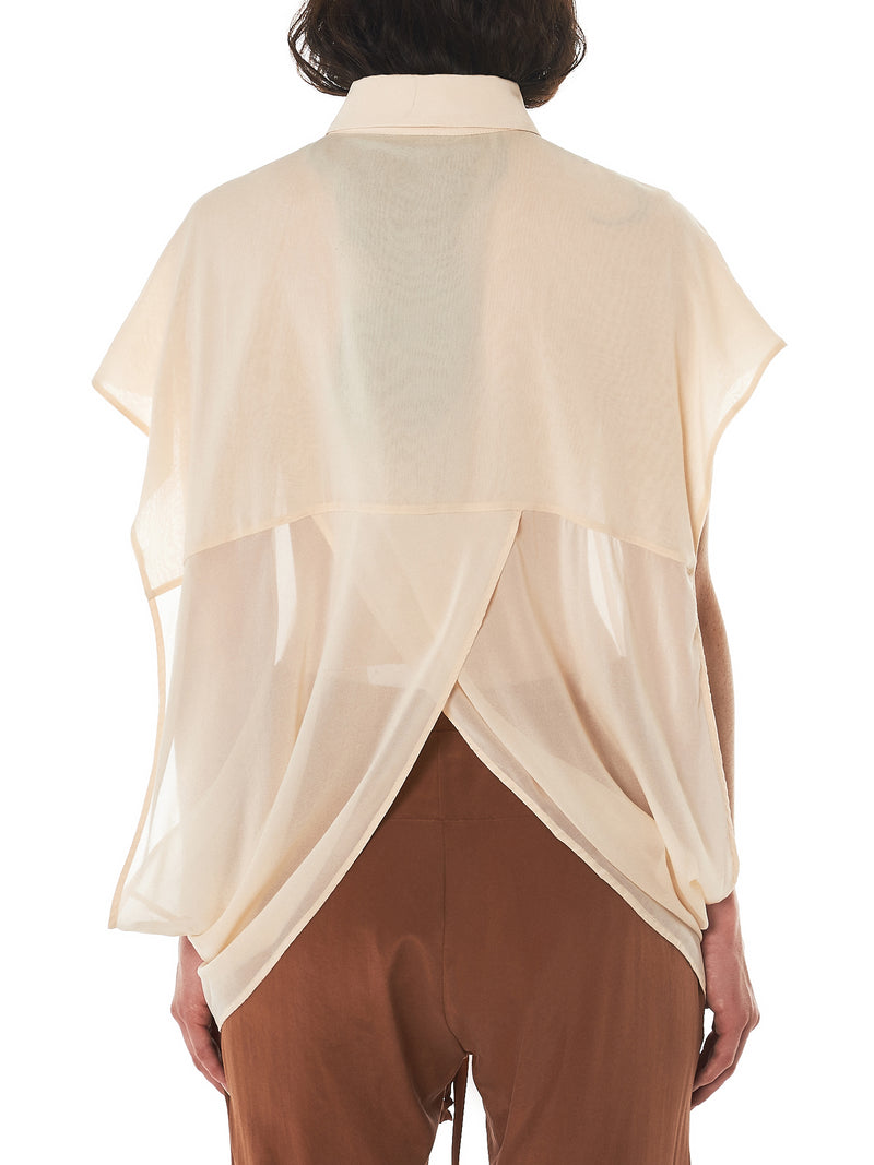 Draped Silk Top (W22-376-140-NUDE)