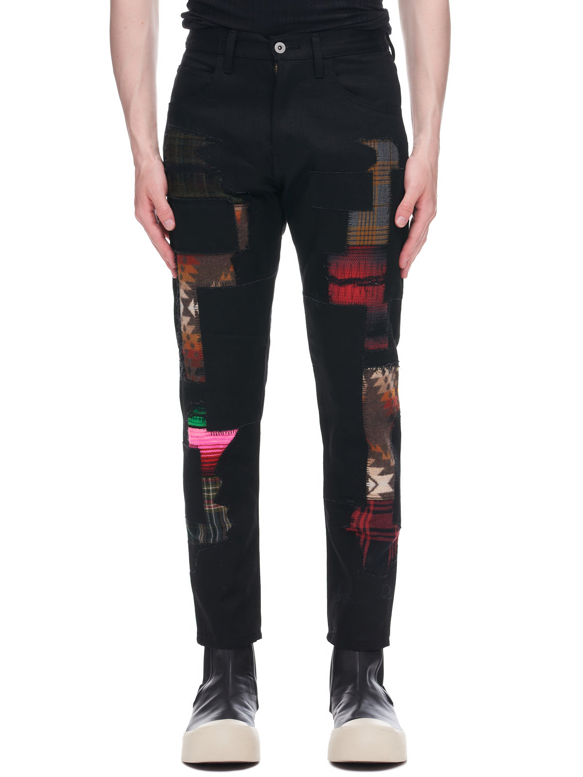 Patchwork Jeans (WJ-P012-051-BLACK-MIX)