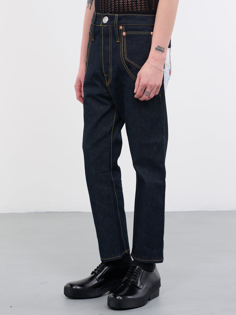 Basquiat Levi's Jeans (WK-P208-051-INDIGO-WHITE-BROWN)