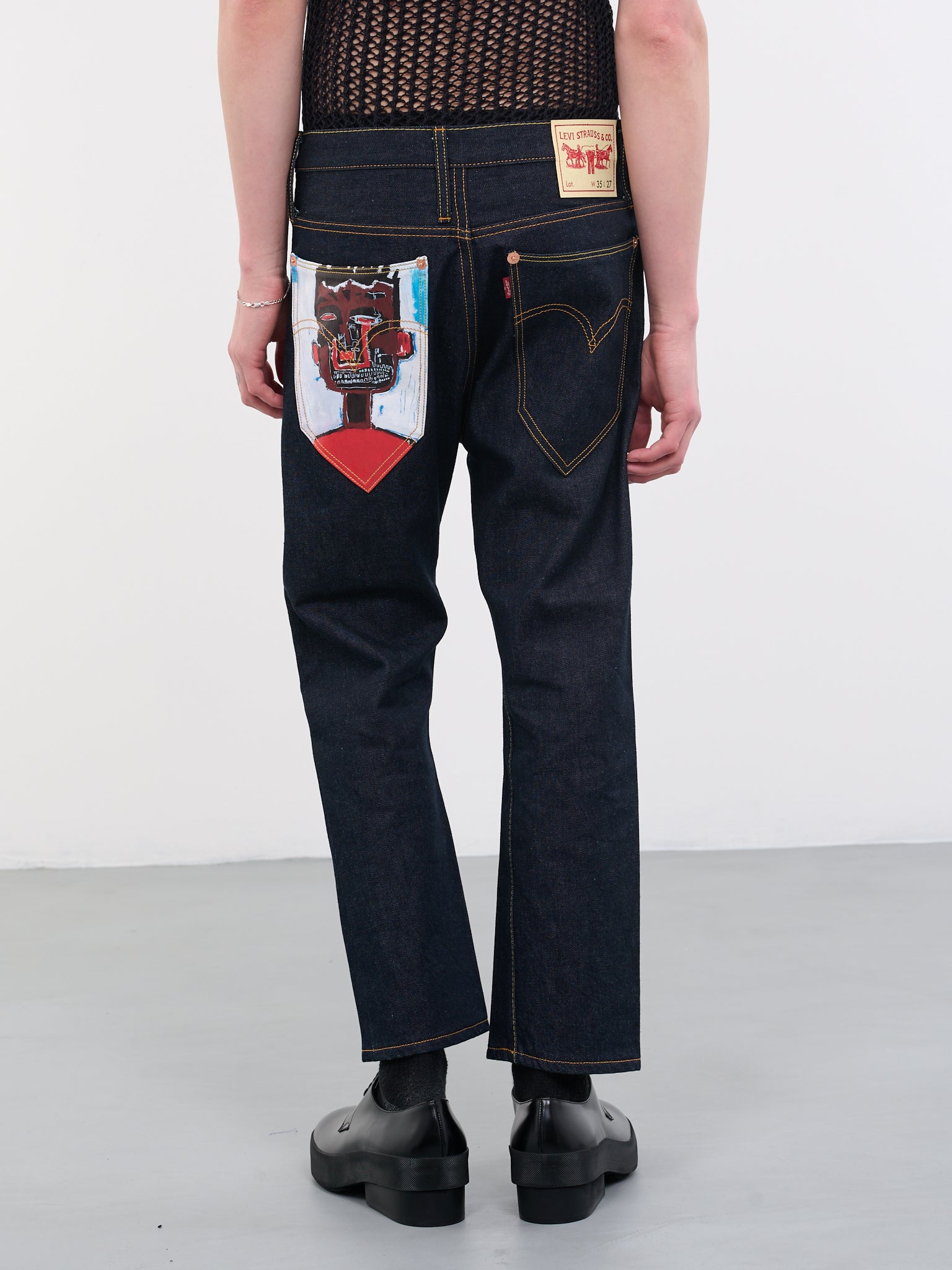 Basquiat Levi's Jeans (WK-P208-051-INDIGO-WHITE-BROWN)