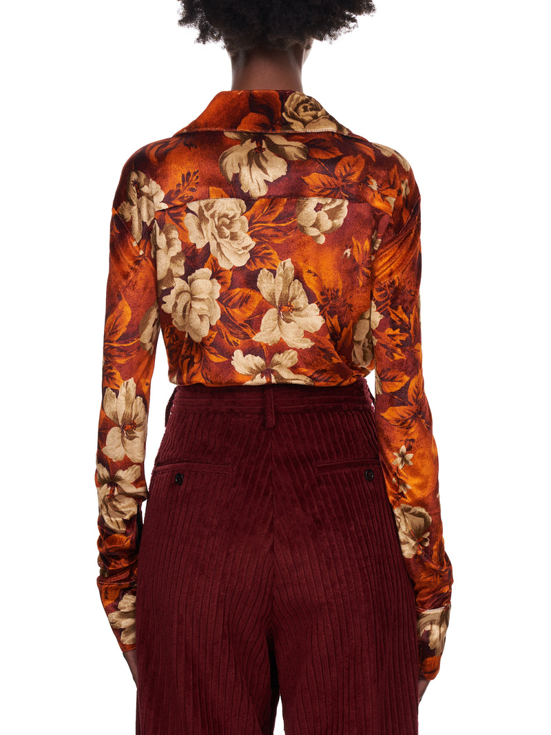 Slim Jersey Shirt (WT087W-PSV-CRIMSON-FLOWERS)