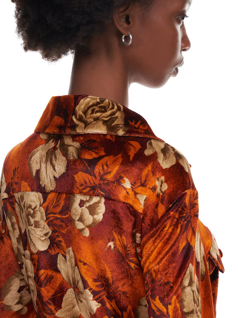 Slim Jersey Shirt (WT087W-PSV-CRIMSON-FLOWERS)