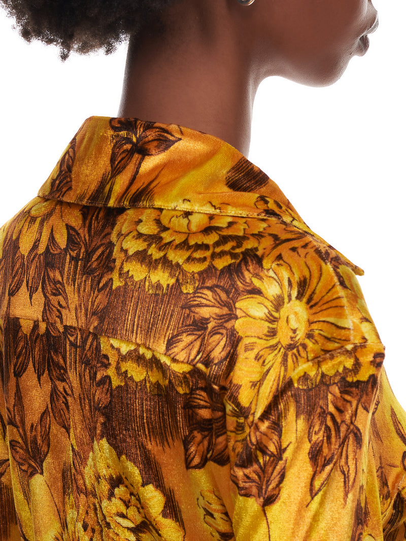 Slim Jersey Shirt (WT087W-PSV-GOLD-FLOWERS)