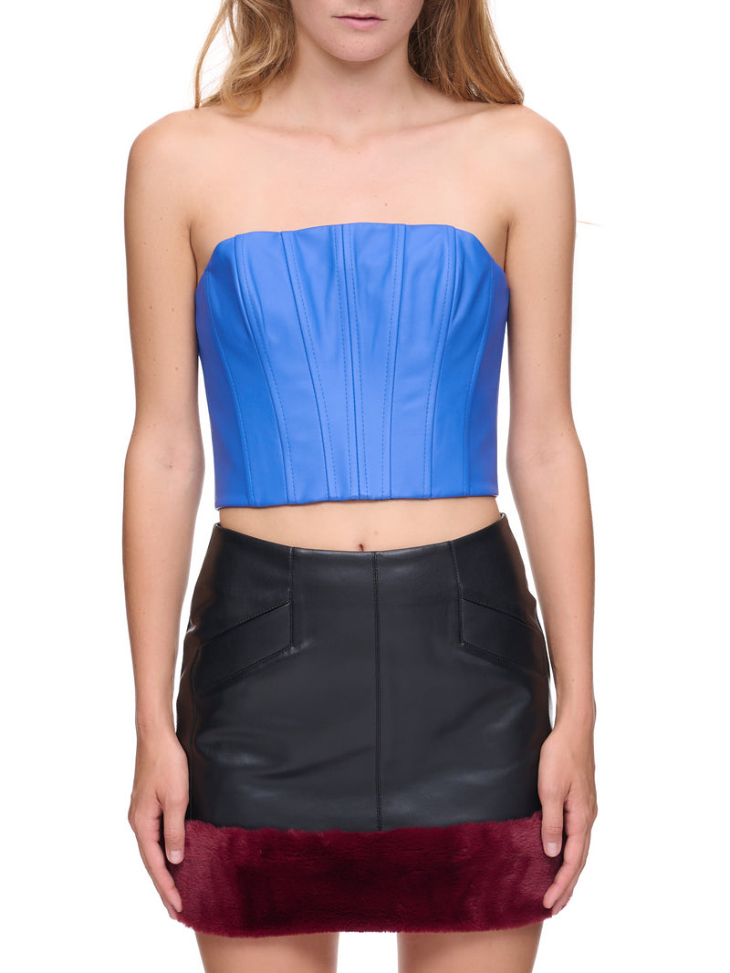Vegan Leather Corset (WW-COR-1-BLUE)