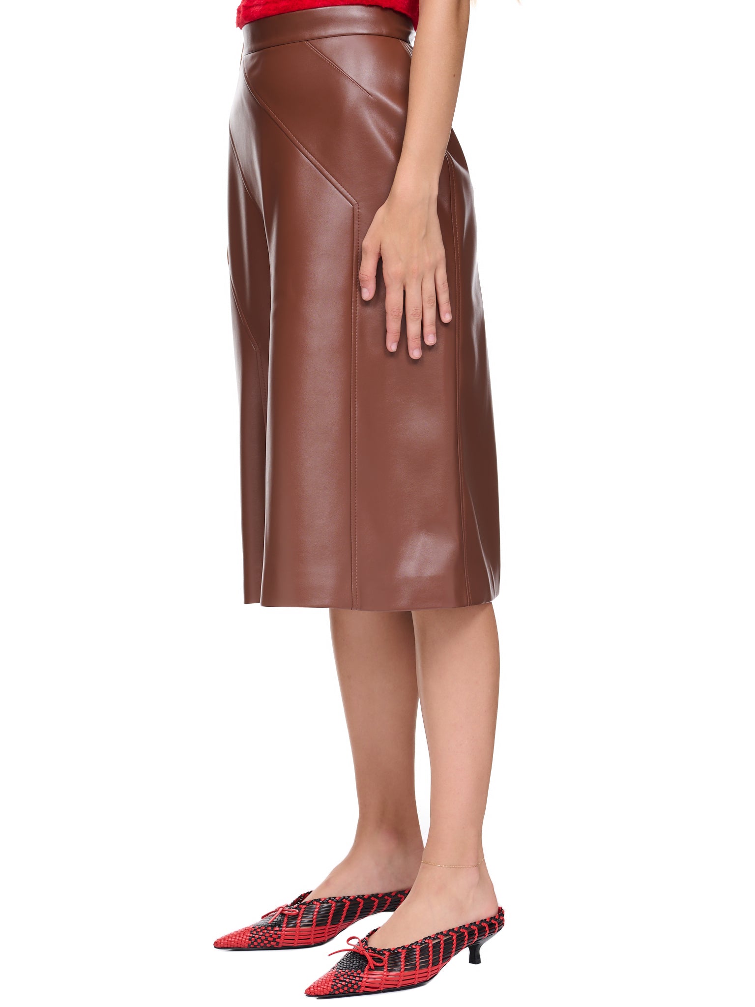 Vegan Leather Skirt (WW-SKI-1-BROWN)