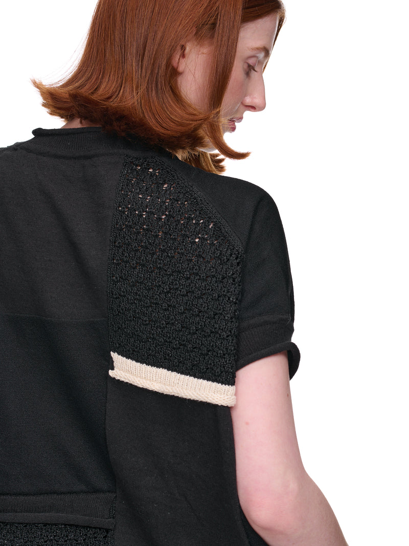 Paneled Crochet Top (YI-K74-051-BLACK)
