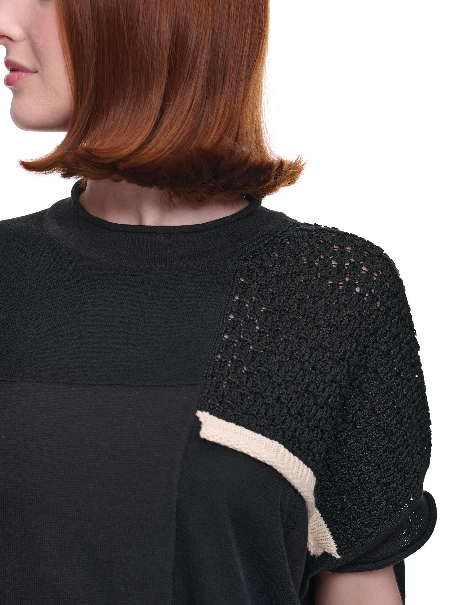 Paneled Crochet Top (YI-K74-051-BLACK)