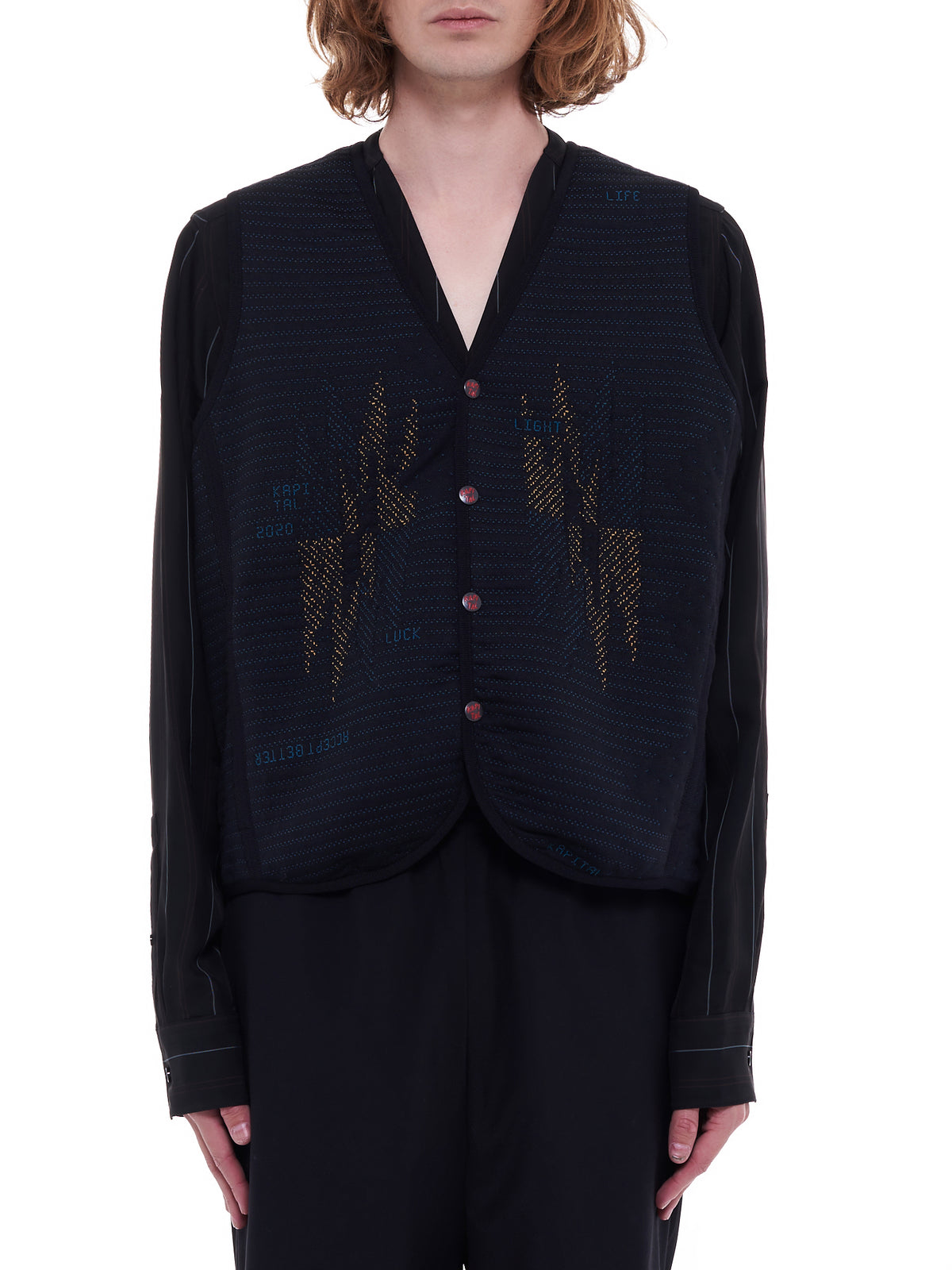 Nylon Knitted Vest (K2009SJ026-BLACK)