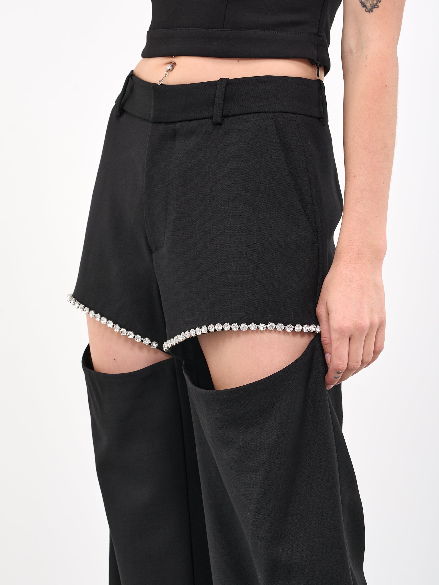 AREA Crystal Slit Trousers | H.Lorenzo - detail 2