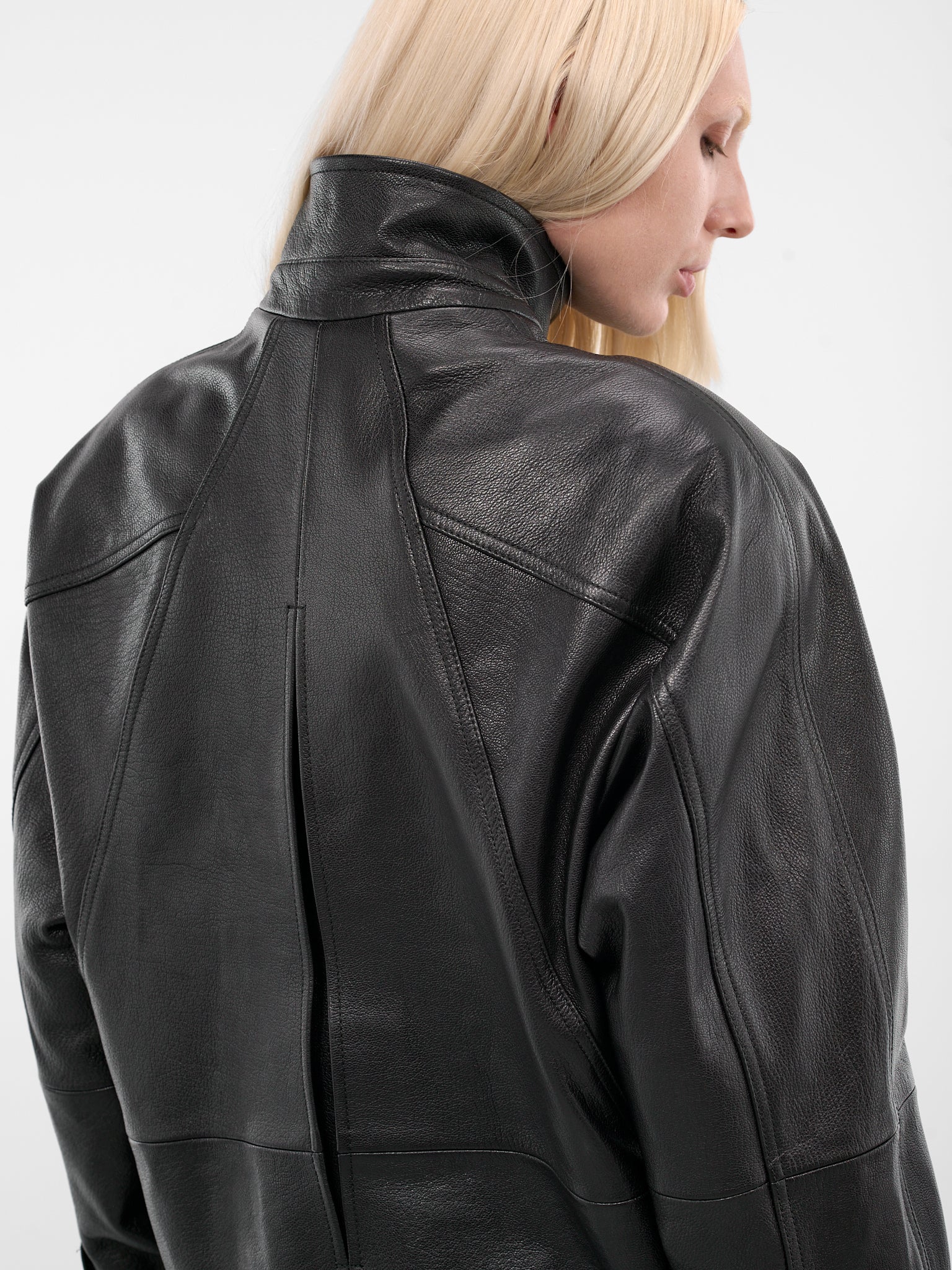Black Goat Leather Batwing Jacket (0003-BLACK)