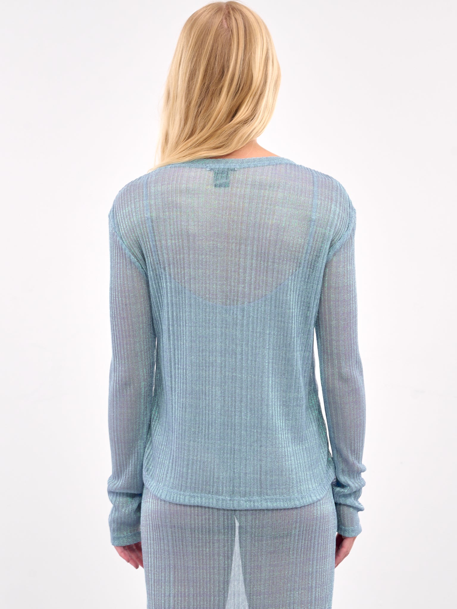 V-Neck Knit Tee (#001203-180-AQUAMARINE)