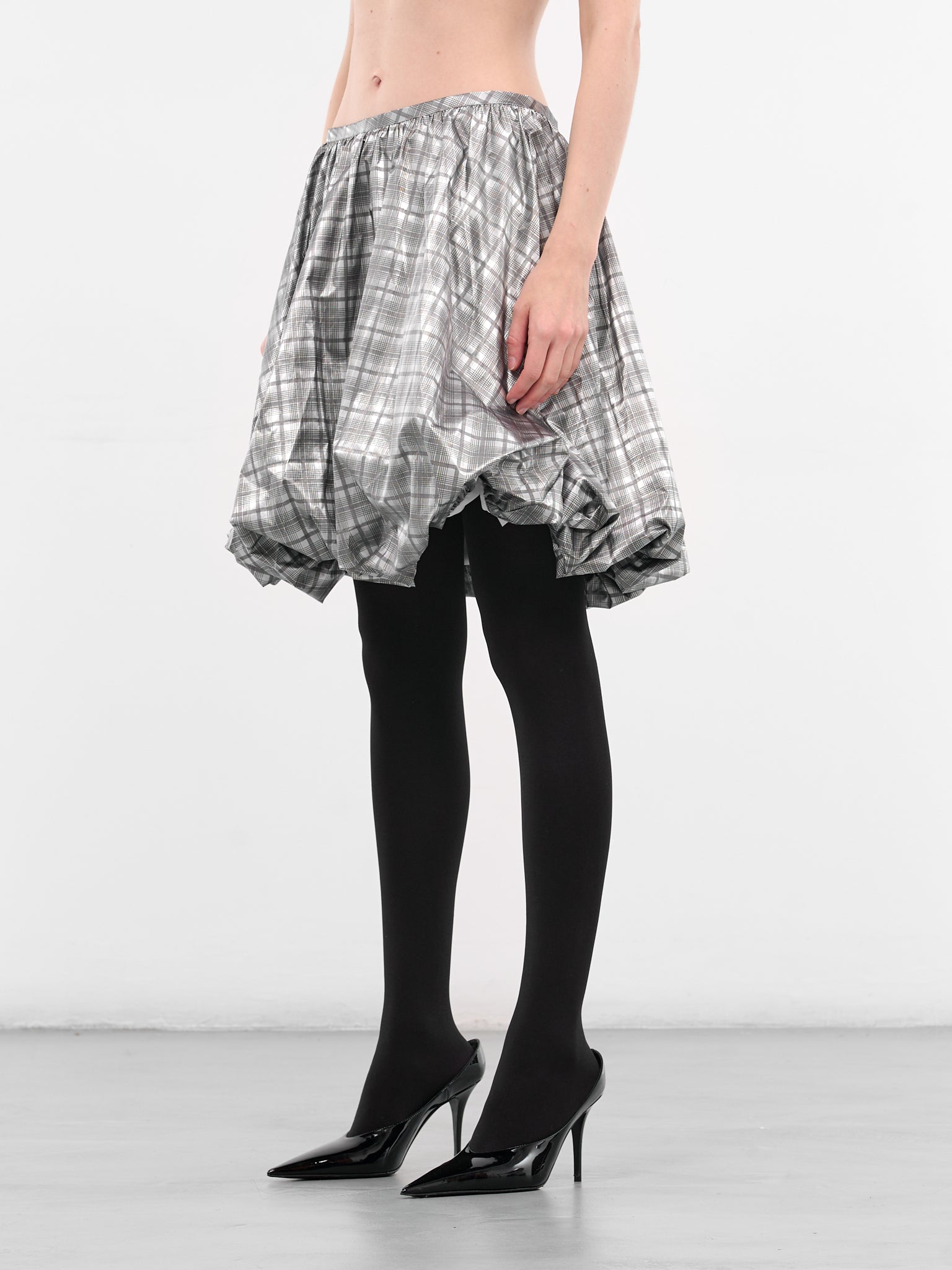 Reflective Check Melo Puff Skirt (0023-REFLECTIVE-CHECK)