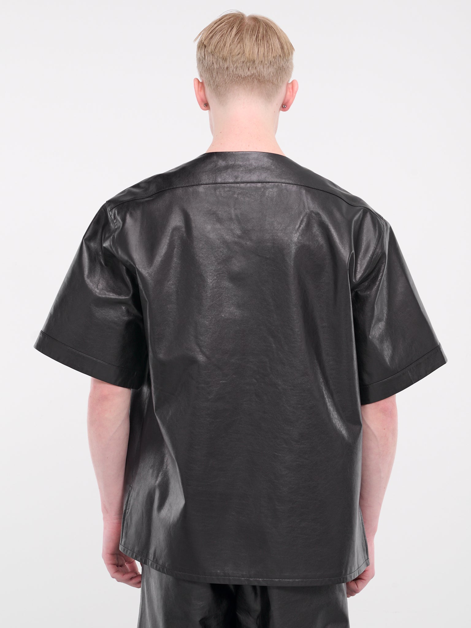 Leather Short Sleeve Jacket (003-02B-BLACK)
