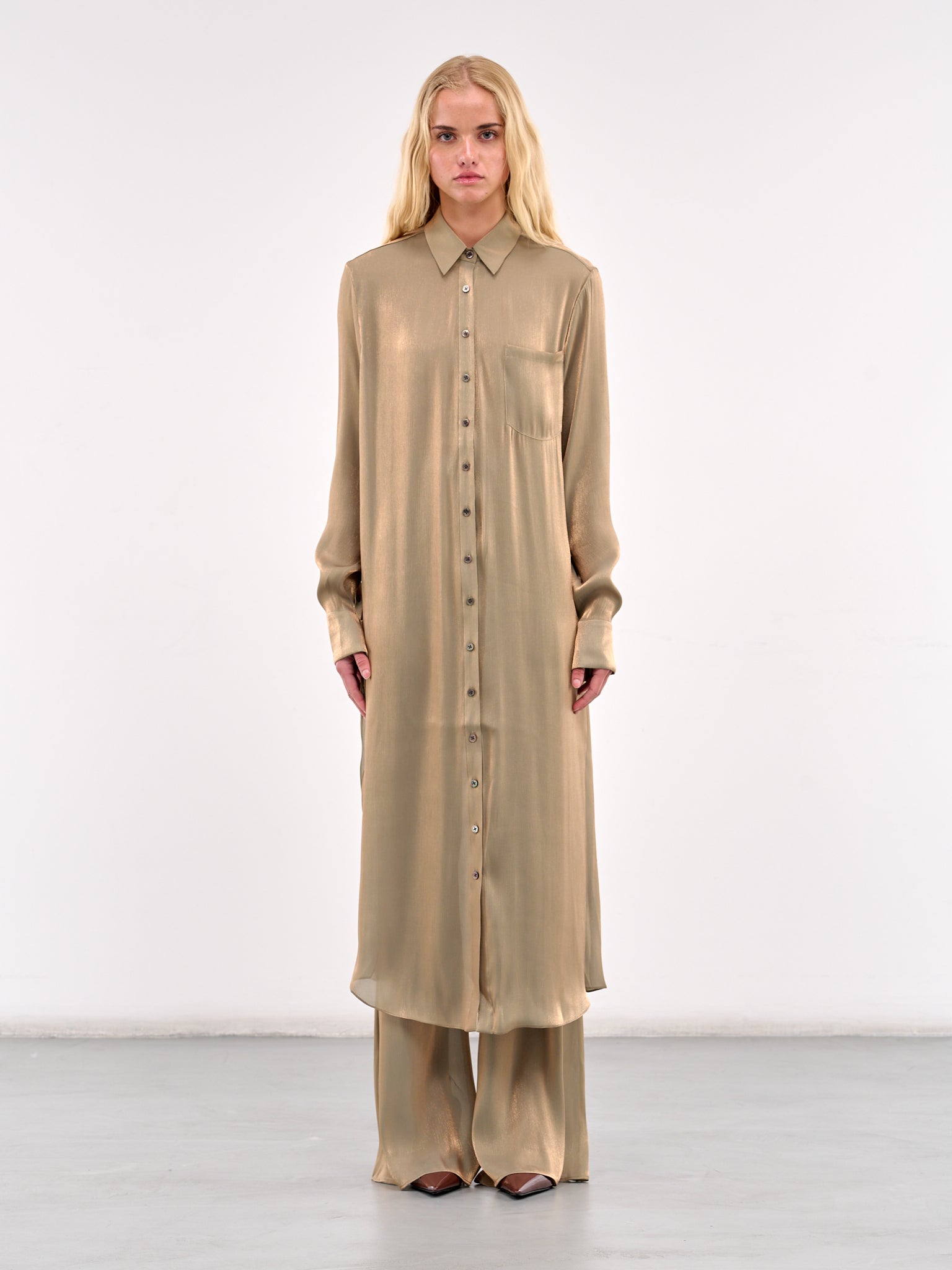 Maxi Shirt Dress (#003138-147-OLIVE-OIL)