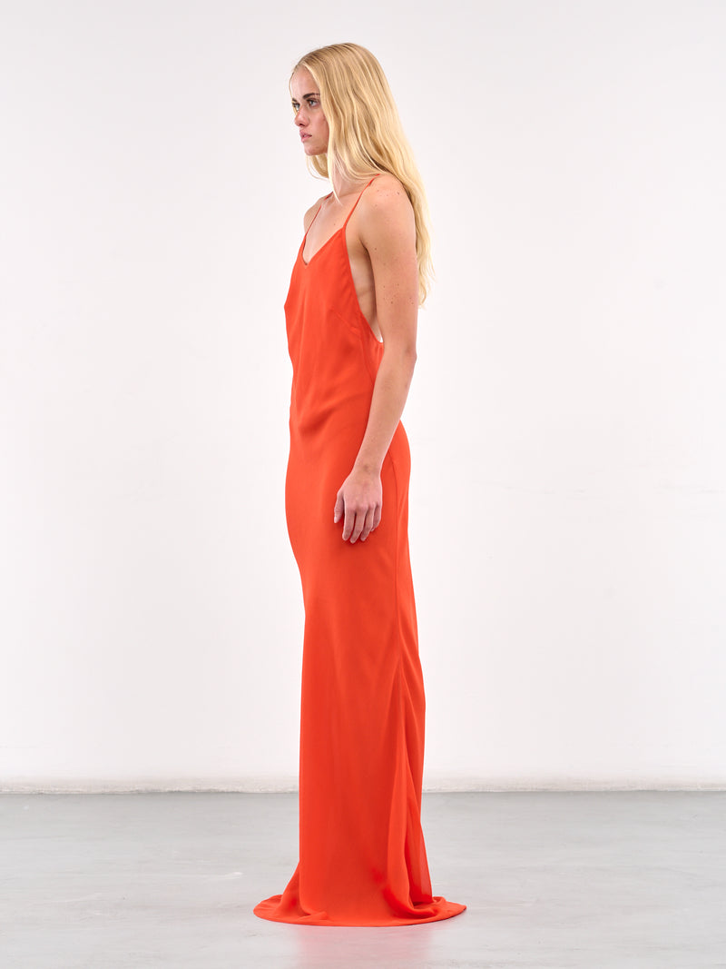 Cross Strap Long Dress (#003184-206-BLOOD-ORANGE)