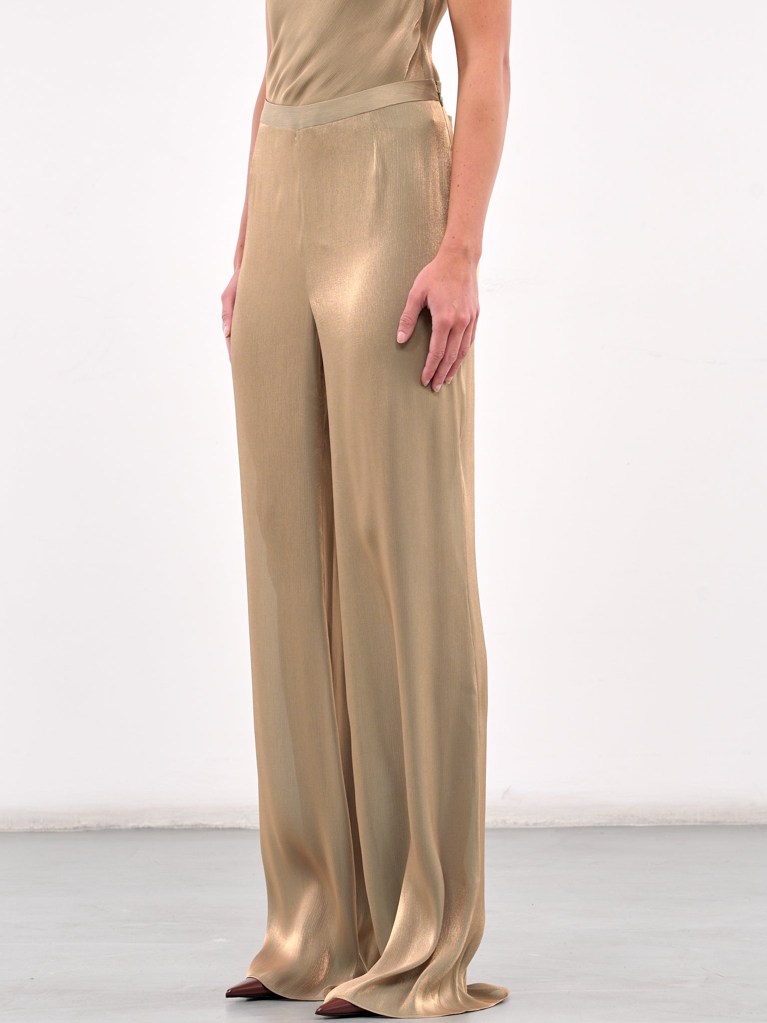 High Waist Trousers (#005085-147-OLIVE-OIL)