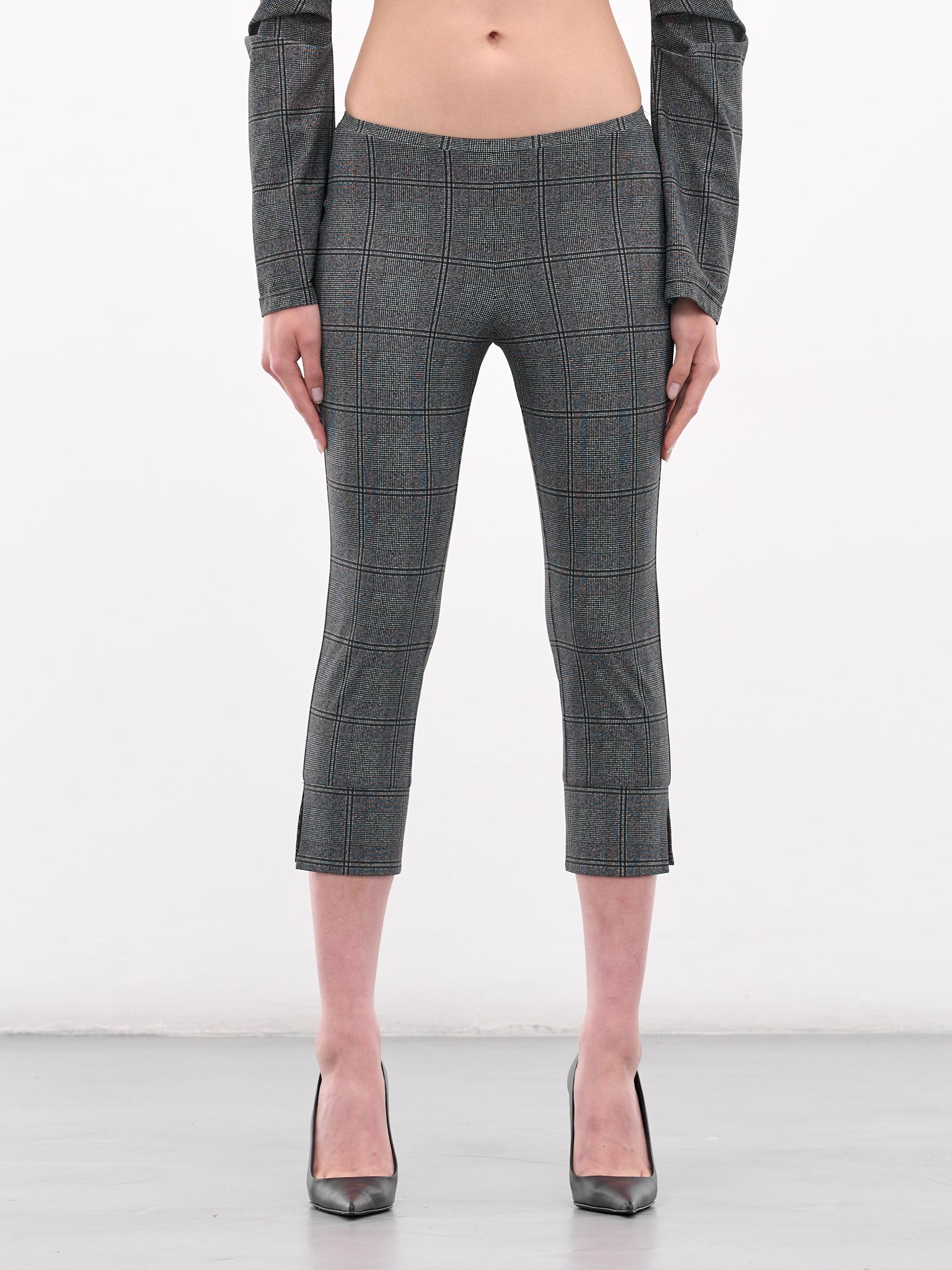 Gray Glen Check Capri Pants (#005098-233-GC-GLEN-CHECK)