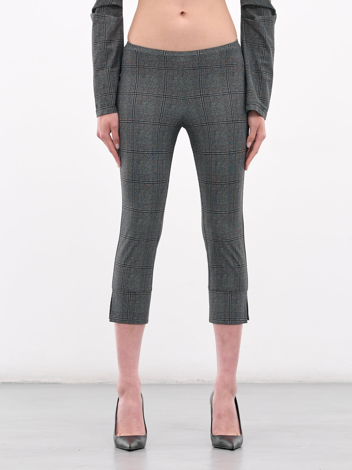 Gray Glen Check Capri Pants (#005098-233-GC-GLEN-CHECK)